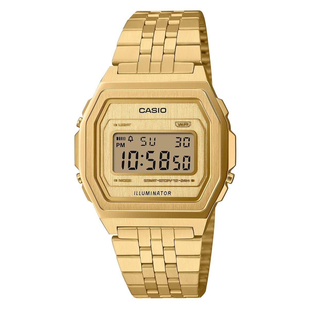 Casio Vintage Premium Full Metal Retro Stainless Steel Gold Watch A1000G-9