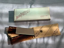 FRANCO PURICELLI - Vintage Handmade Horn Comb and Mirror Set, 90s