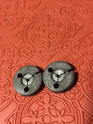 GACO Thread Ring Gage Set 5-44 UNF-2 STR LH BP GO/NOGO .1057 & .1089 (G52)