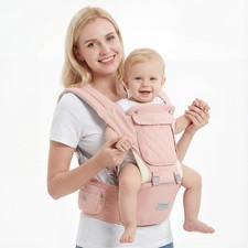 Baby Carrier Newborn to Toddler, 6-in-1 Baby Carrier with Hip Seat Lumbar Sup...