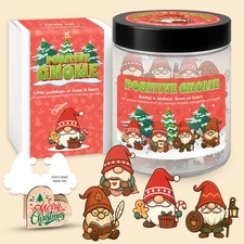 Positive Gnome Jar – 60 Christmas Affirmation Cards, Cozy for Women, Teens & Cow
