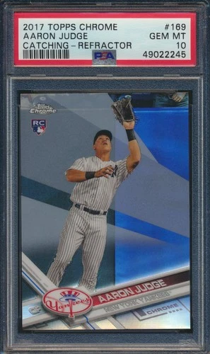 2017 Topps Chrome Aaron Judge Refractor RC Rookie Yankees #169 PSA 10 GEM MT