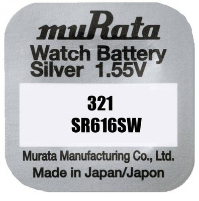 3 x Murata eh. Sony 321 SR616SW SR65 Uhren Batterie Knopfzelle Silberoxid 1,55V