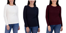 Tommy Hilfiger Women's Long Sleeve Cotton Cable Knit Sweater