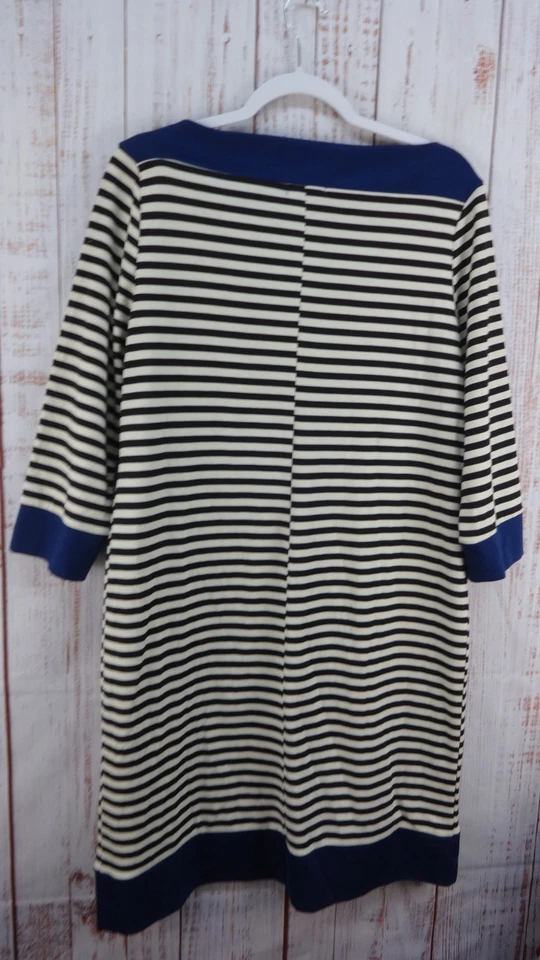 Isaac Mizrahi Midi платье женщин XL черный белый в полоску X-Large эластичной хлопок - Изображение 2 из 4