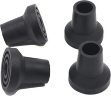 1/2' Walking Cane Tips 4 Pack Set, No-Slip Cane of Black Rubber Tips, Heavy D