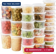 48 Sets Plastic Deli Containers With Lids, 8 oz 16oz 32oz Variety pack, Airtight
