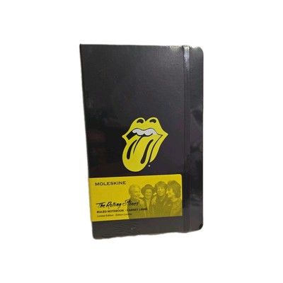 New Moleskine Rolling Stones Limited Edition Yellow Logo 240 Page Ruled Notebook