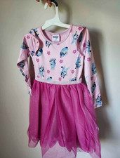Bluey Girls Dress   Long Sleeve Pink Top with Tulle Skirt