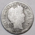 1905-S Barber Silver Dime (Good) - #0070E - FREE SHIPPING