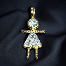 Little girl April birthstone charm/pendant