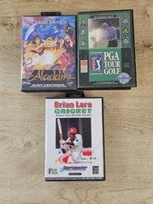 3x Sega Megdrive/Genesis Games Aladdin Brian Lara PGA Tour Golf Fast Dispatch 