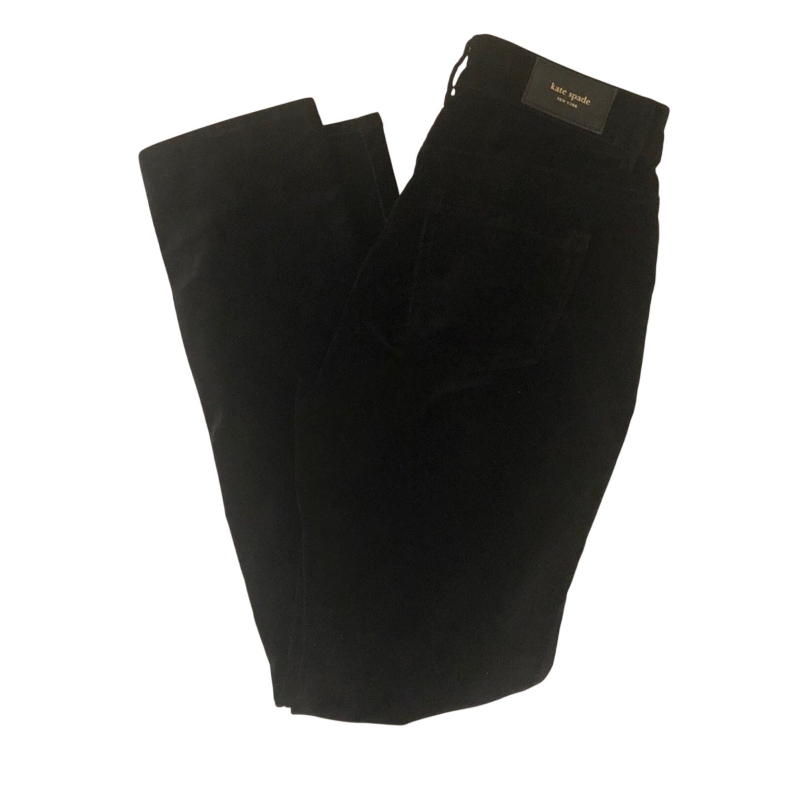 Kate Spade Broome Street Black Velveteen Pants NWT Womens 24 Velvet Ankle Jeans