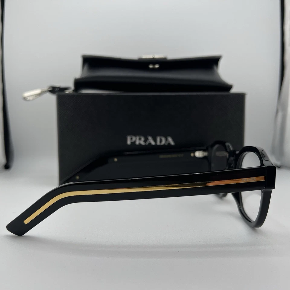 Prada PR A16S 16K731 Black/Gold Frame 52mm Clear Lens Men's Eyeglasses - Image 3 of 4