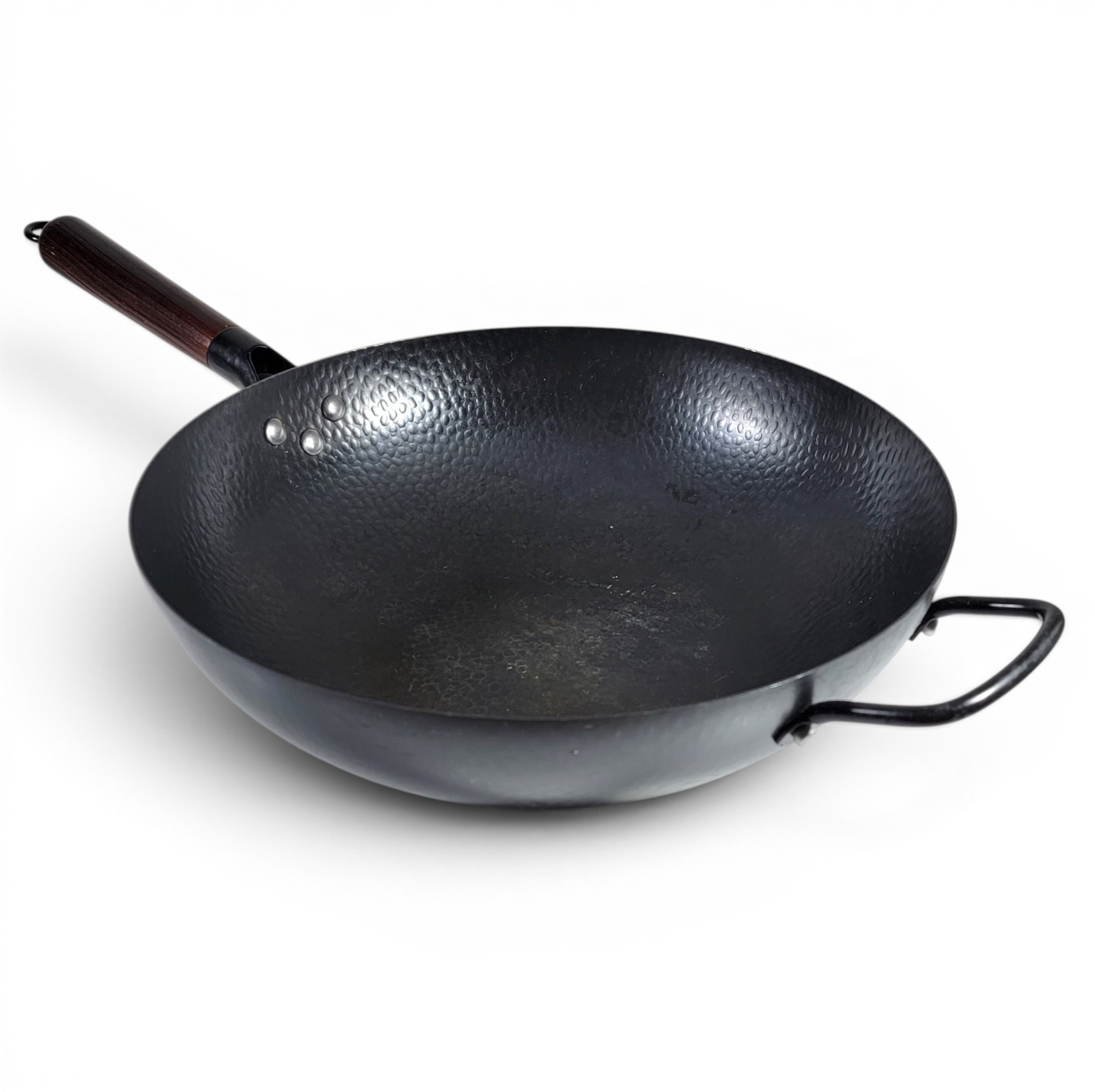 Hand Hammered Carbon Steel Wok 13 Inch Round
