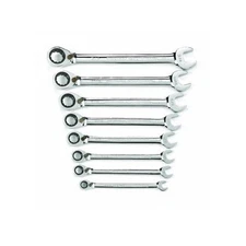 Reversible Ratcheting Combination SAE Wrench Set 72-Tooth 12 Point, 8pc