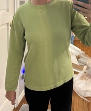 Eddie Bauer Women s Small 100 Cotton Sweater Green Crew Neck Long Sleeve Casual