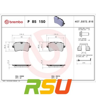 Brembo Bremsbelagsatz, Scheibenbremse PRIME LINE P 85 150 Fahrzeugtyp PKW