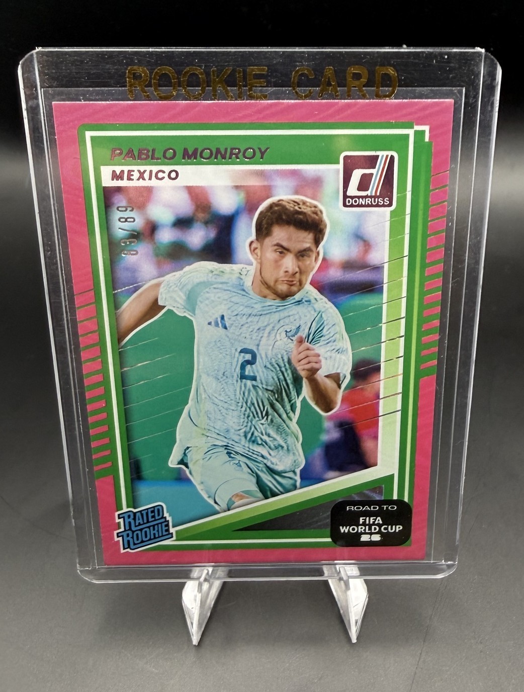 2025-26 Donruss Pablo Monroy #213 Rated Rookie Pink Swirl /89 63/89 Mexico