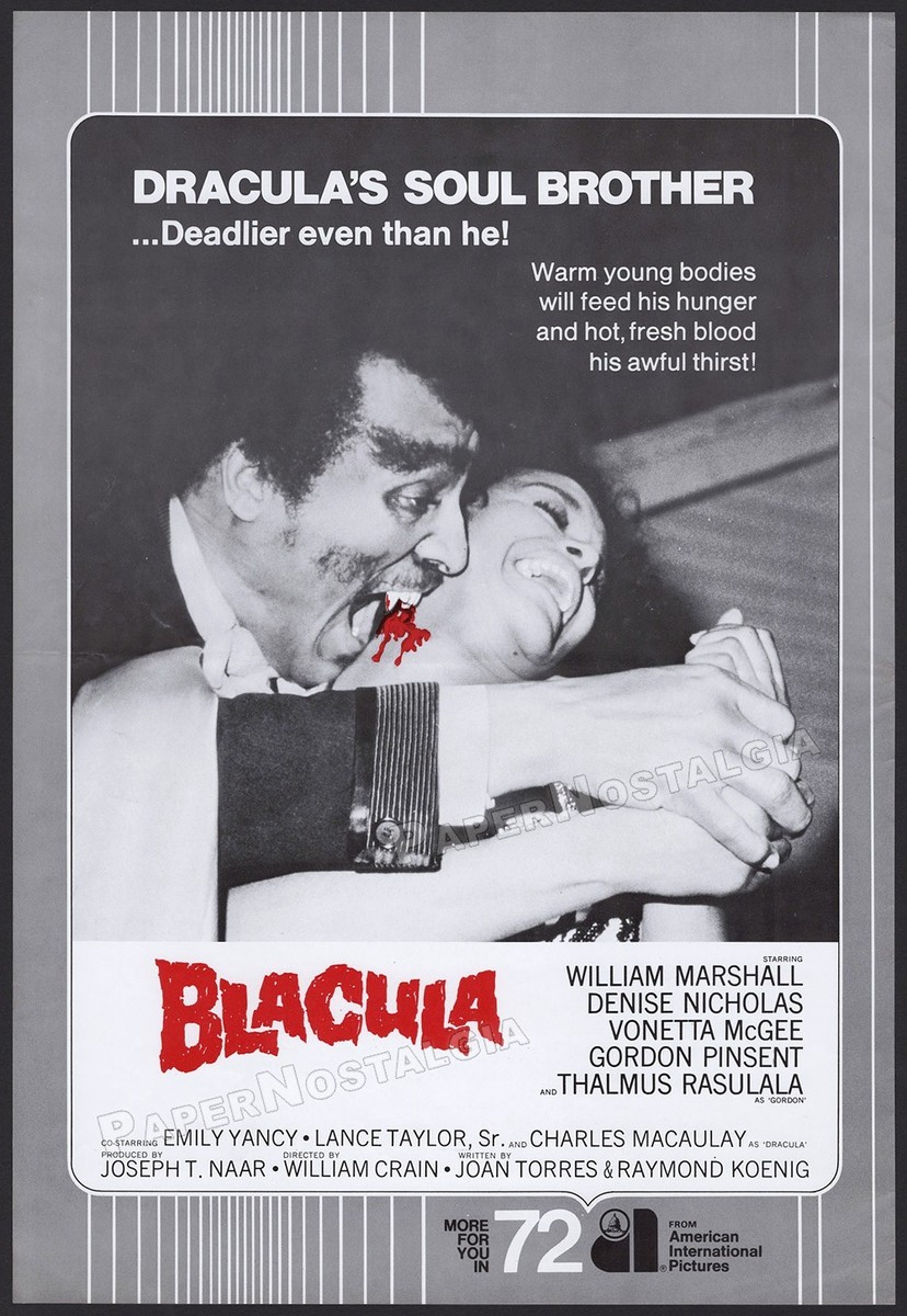 BLACULA – Original 1972 Trade AD / poster – AIP Blaxploitation