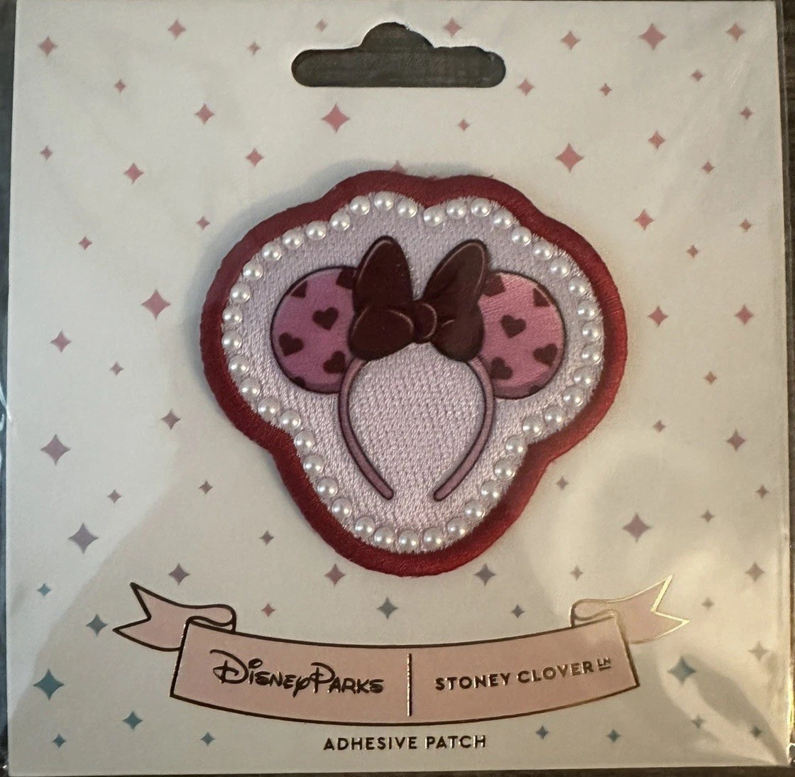 Disney Parks x Stoney Clover Mickey & Minnie Valentine Ears Adhesive Patch NEW