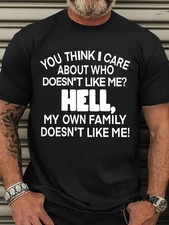 Plus Size Men'S Casual Short-Sleeve T-Shirt with Slogan And Letter Print.
