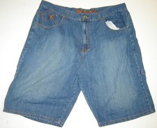 Vintage Makaveli Baggy Denim Wide Leg Carpenter Shorts Hip Hop Size 48x15