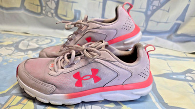 Under Armour Shoes Charged Assert 9 Girls Running Gray Pink Size 5.5Y Womens 7.5
