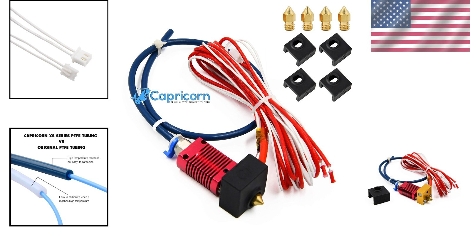 3D Printer Hotend Kit for Ender 3 Pro V2 MK8 Nozzle Capricorn