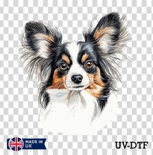 Papillon Dog UV DTF Sticker - Glass Laptop Tumbler Cup jb403