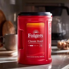 Folgers Classic Medium Roast Ground Coffee, 43.5 oz - Rich & Balanced Flavor 10.30 per pound