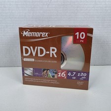 Memorex 10 PK DVD-R Recordable Blank Discs Pack 16X 4.7GB 120 MIN
