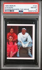 1995 MERLIN MIGHTY MORPHIN POWER RANGERS THE MOVIE STICKERS 124 STICKERS PSA 8