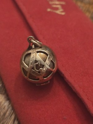 Vintage Masonic Watch Fob Orb 10kt/Sterling Not Scrap 9.1g 