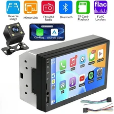 7" Double 2 DIN Car Stereo Radio MP5 Touch Screen Bluetooth FM with Rear Camera