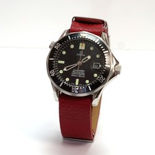 Cinturino orologio in pelle PU rosso NATO 22 mm per Seamaster e Speedmater OMEGA