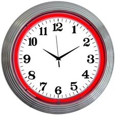 Neonetics 8CHRCR Chrome Red Standard Neon Clock