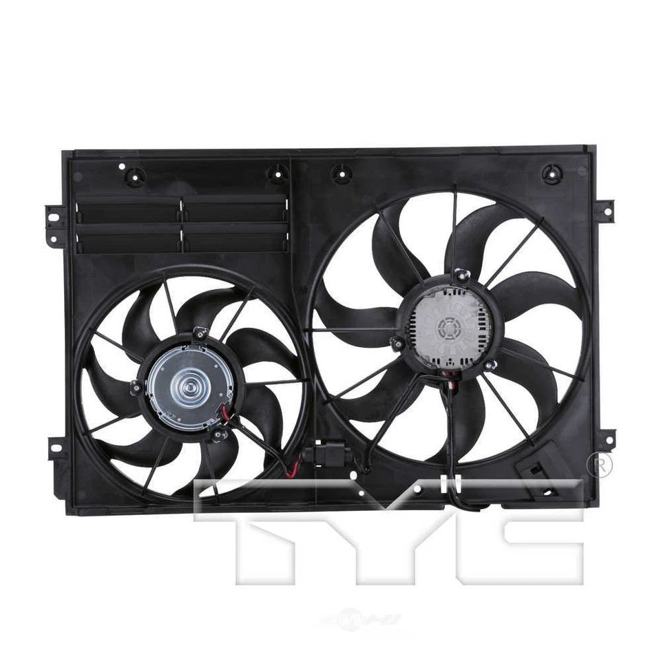 Ventilador de radiador y condensador doble para Volkswagen GTI Jetta Passat TYC 2006-2018 Foto 2 de 3