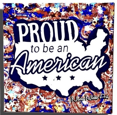 Large Colorful Unique Patriotic Proud American Red White Blue USA Wall Decor