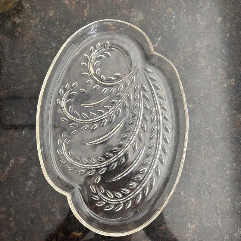 Vintage 1950s FEDERAL GLASS -Homestead- Snack Plate No Cup, Wheat Pattern.