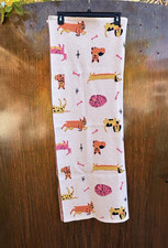 Vintage Baby Blanket with Dogs- Knit Woven Nursery Crib Throw Infant 39x30