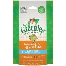Greenies Feline Adult Cat Dental Treats Oven Roasted Chicken 2.1 oz (2 pack)