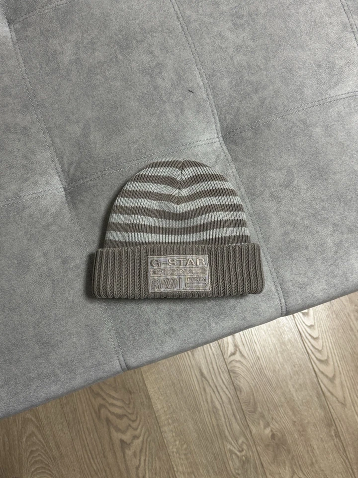 Vintage G-Star RAW Knitted Y2K Avant Garde Striped Big Hat Cap Knit - Image 2 of 4
