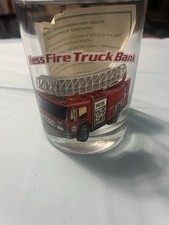 Vintage 1996 Hess Fire Truck Bank Glass Collectible