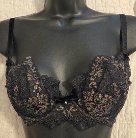 Dita Von Teese Lurex Lace Unlined UW Bra Black Size 32C Burlesque Hollywood