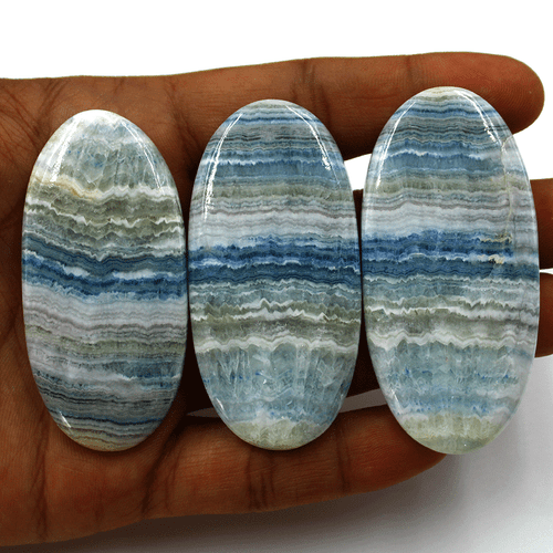 3 Pcs Sweden Natural Scheelite Top Grade 63mm-67mm Huge Oval Cabochon Gemstones - Picture 14 of 16
