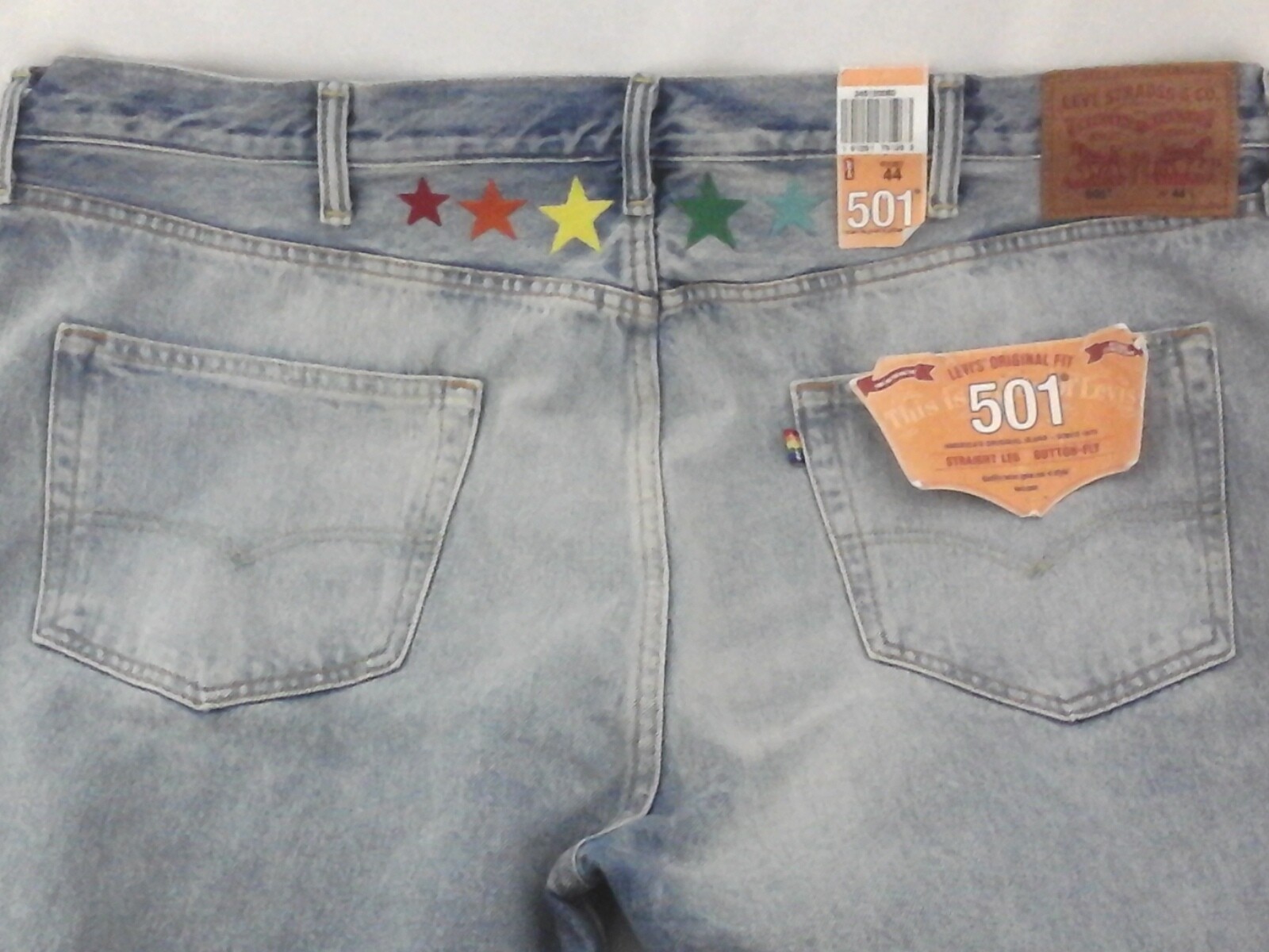 Levi's 501 Original Cut off Denim Shorts Gay Pride LGBTQ Rainbow Stars  Unisex 31 for sale online | eBay
