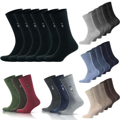Herrensocken 6 Paar hochwertig schwarz grau braun Baumwollsocken Größe 6-8 9-12 