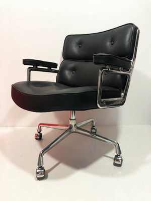 Fauteuil De Bureau Lobby Cuir C R Eames Herman Miller Vintage An 70 S Ebay