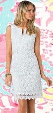 Lilly Pulitzer Daena White Truly Bumble Bee Floral Lace Shift Dress